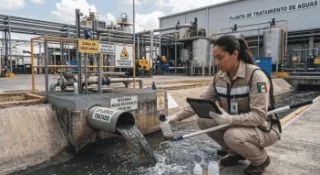 TOMA DE MUESTRA DE LAS AGUAS RESIDUALESPARA SER ANALIZADAS POR EL LABORATORIO