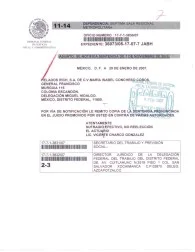 NOTIFICACI�N DE LA RESOLUCION EMITIDA POR EL TRIBUNAL DE JUSTICIA ADMINISTRATIVA