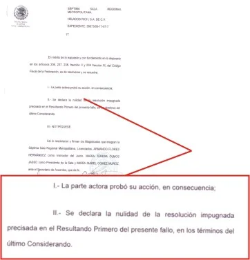 SENTENCIA EMITIDA POR EL TRIBUNAL DE JUSTICIA ADMINISTRATIVA, EN LA QUE SE DECLARA LA NULIDAD DE LA MULTA QUE PREVIAMENTE
		HAB�A EMITIDO LA SECRETARIA DEL TRABAJO Y PREVISION SOCIAL